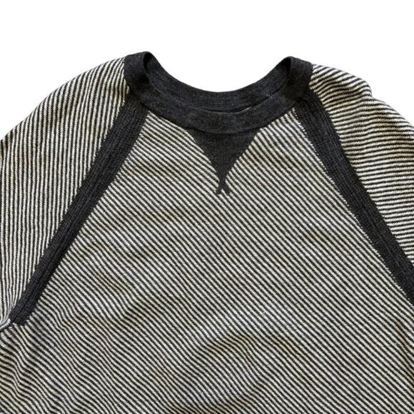 NEW TOAD&CO Strahlhorn Crew Sweater in Gray Stripe  Lambswool Nylon  SZ L - Picture 3 of 10